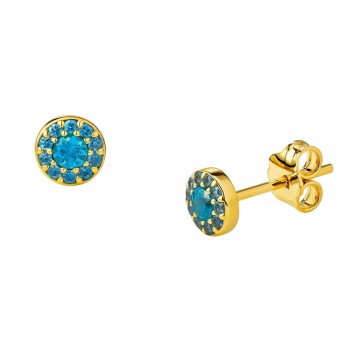 Χρυσά σκουλαρίκια Κ14 με ζιργκόν