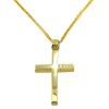 Χρυσός σταυρός βάπτισης αρραβώνα Κ14 με αλυσίδα
