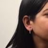 Λευκόχρυσα κρεμαστά σκουλαρίκια σταγόνες Κ14 με ζιργκόν