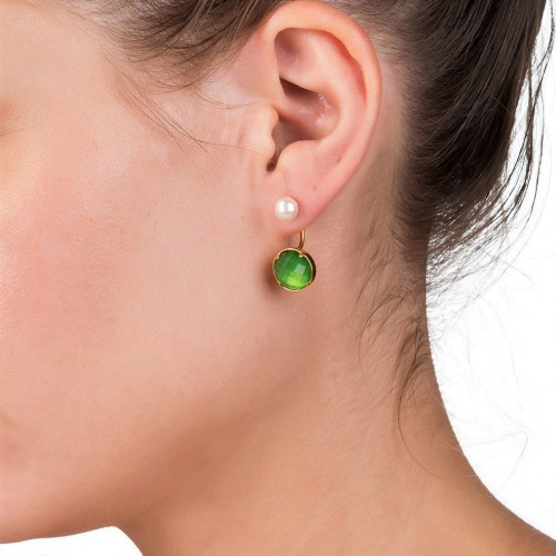 Ασημένια επιχρυσωμένα σκουλαρίκια ear jacket 925