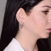 Ασημένια σκουλαρίκια ear jackets 925 σε ροζ χρώμα
