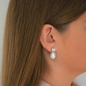 Ασημένια κρεμαστά σκουλαρίκια καρδιές 925