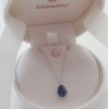 Λευκόχρυσο κολιέ Κ18 με London Blue Topaz και διαμάντια
