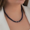 Κολιέ με lapis lazuli και χρυσό κούμπωμα Κ14