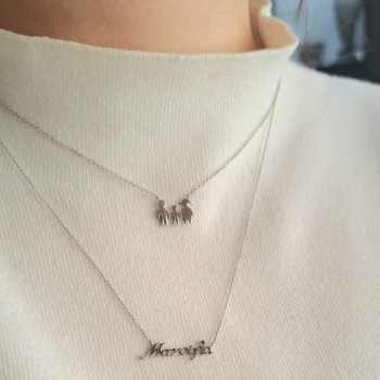 Λευκόχρυσο κολιέ μανούλα Κ14