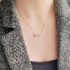 Χρυσό κολιέ μπάρα Κ14 με πέρλες και ζιργκόν