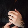 Λευκόχρυσο τετράγωνο δαχτυλίδι Κ14 με ζιργκόν