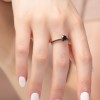 Μονόπετρο δαχτυλίδι από ροζ χρυσό Κ18 με black diamonds