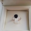Λευκόχρυσο δαχτυλίδι μονόπετρο Κ18 με black diamond