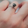 Λευκόχρυσο δαχτυλίδι μονόπετρο Κ18 με black diamond