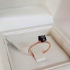 Μονόπετρο δαχτυλίδι από ροζ χρυσό Κ18 με black diamond