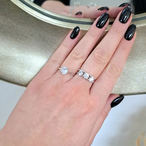 Ασημένιο σειρέ δαχτυλίδι 925 με Swarovski ζιργκόν