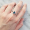 Λευκόχρυσο δαχτυλίδι Κ18 με London Blue Topaz και διαμάντια