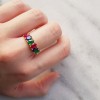 Χρυσό σειρέ δαχτυλίδι multi colour Κ14