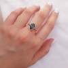Ροζ χρυσό σετ κοσμημάτων Κ18 με London Blue Topaz και διαμάντια