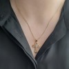 Χρυσός μασίφ σταυρός Κ14 με αλυσίδα