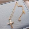 Μασίφ δίχρωμος σταυρός με τον Εσταυρωμένο Κ14 με αλυσίδα