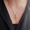 Χρυσός Βυζαντινός σταυρός Κ14 με αλυσίδα