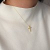 Χρυσός σταυρός Κ18 με διαμάντια και αλυσίδα