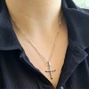 Λευκόχρυσος βαπτιστικός σταυρός Κ14 με αλυσίδα