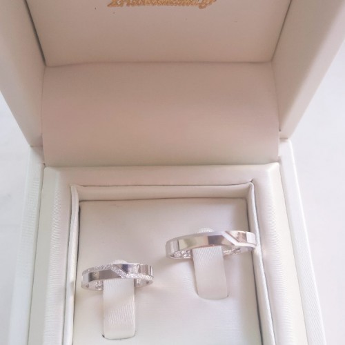 Σετ βέρες από λευκό χρυσό 14 καρατίων