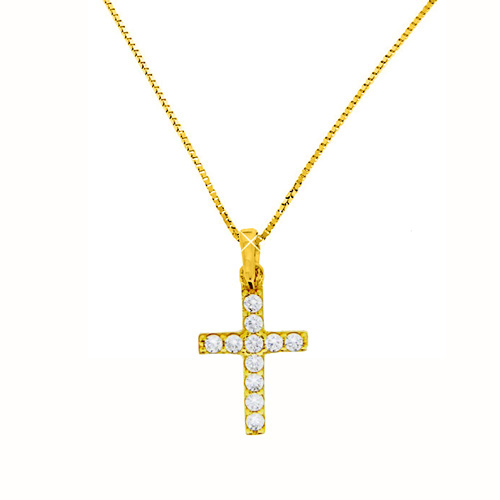 Χρυσός Σταυρός Fashion Κ14 με αλυσίδα