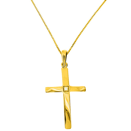 Χρυσός σταυρός fashion Κ14 με αλυσίδα