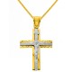 Χρυσός σταυρός Κ14 με αλυσίδα