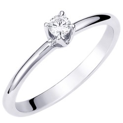 Λευκόχρυσο δαχτυλίδι μονόπετρο Κ18 με διαμάντι
