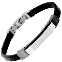 Ατσάλινο ανδρικό βραχιόλι με δέρμα