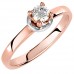 Μονόπετρο δαχτυλίδι από ροζ και λευκό χρυσό K18 με brilliant