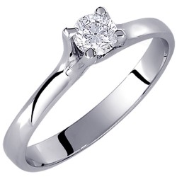 Λευκόχρυσο δαχτυλίδι μονόπετρο Κ18 με διαμάντι