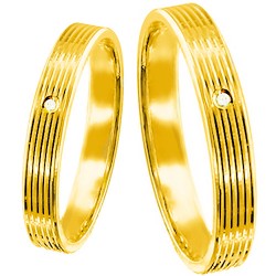 Σετ βέρες από κίτρινο χρυσό 14 καρατίων