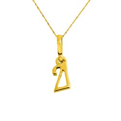 Χρυσό μενταγιόν "μονόγραμμα" Κ14 με αλυσίδα