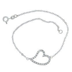 Λευκόχρυσο βραχιόλι καρδιά Κ14