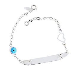 Λευκόχρυσο παιδικό βραχιόλι ταυτότητα Κ14