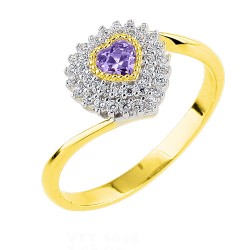 Χρυσό δαχτυλίδι καρδιά Κ9