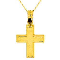 Χρυσός σταυρός Κ9 με αλυσίδα