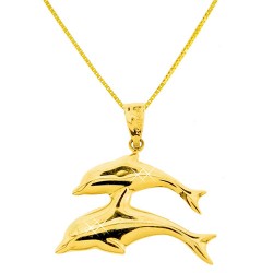 Χρυσό μενταγιόν Κ14 με αλυσίδα