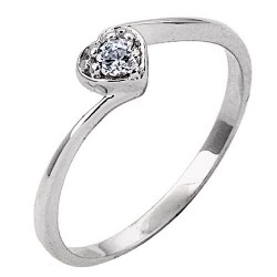 Λευκόχρυσο δαχτυλίδι μονόπετρο Κ9