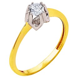 Χρυσό μονόπετρο δαχτυλίδι Κ9