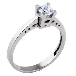 Λευκόχρυσο δαχτυλίδι μονόπετρο Κ9