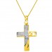 Χρυσός σταυρός Κ9 με αλυσίδα