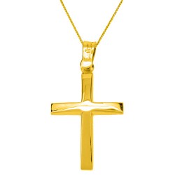 Χρυσός σταυρός Κ9 με αλυσίδα
