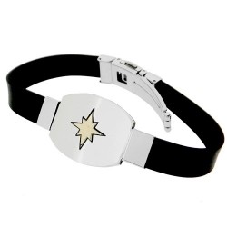 Ατσάλινο ανδρικό βραχιόλι με καουτσούκ