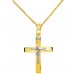 Μασίφ χρυσός σταυρός Κ9 με τον Εσταυρωμένο με αλυσίδα