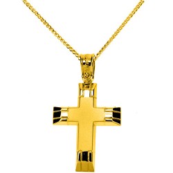 Χρυσός σταυρός Κ14 με αλυσίδα