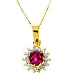 Χρυσό μενταγιόν Κ14 με αλυσίδα