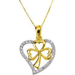 Χρυσό μενταγιόν Κ14 με αλυσίδα