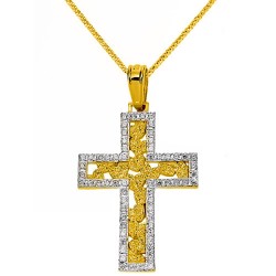 Χρυσος  σταυρός Κ14 με αλυσίδα